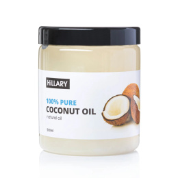 Refined Coconut Oil Hillary 100% Pure Coconut Oil, 500 ml + Epilation Granules Hillary Epilage Passion Plum, 100 g